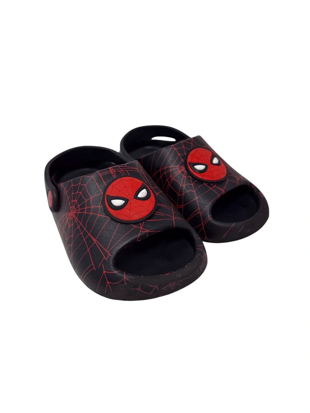 Spider-man Slip On Black And Red Clog Style Sandals Child Size 10